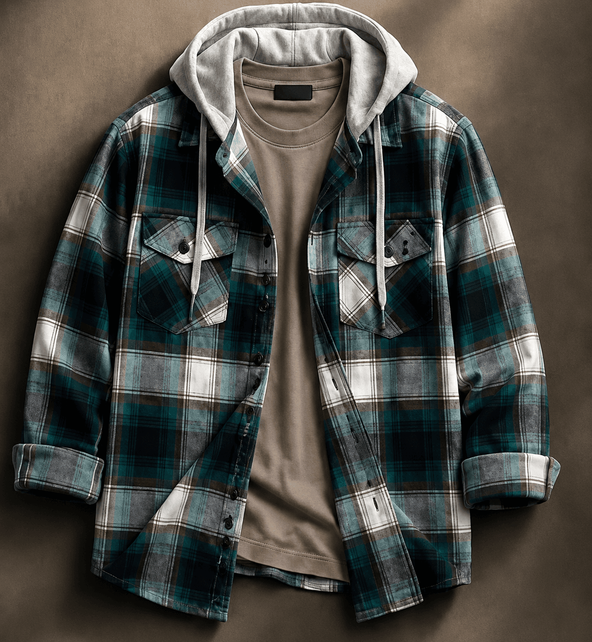Plaid Hooded OFFTRY